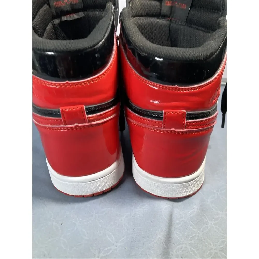 Nike Air Jordan 1 Retro OG High Patent Leather Bred Sneakers Size 9.5